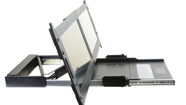 AGS RMDDU 23 Dual Display Rack Monitor 23 Side View thumbnail