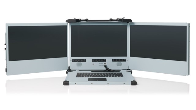 MilPAC III Triple Display Workstation 3 Monitors Open thumbnail